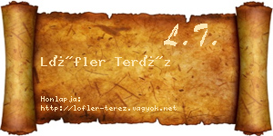 Löfler Teréz névjegykártya